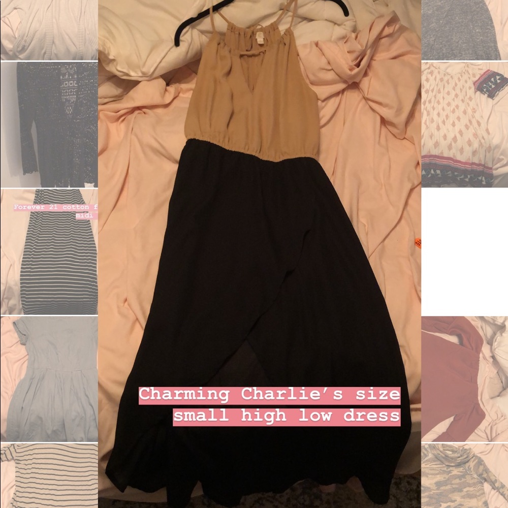 Nude and black high low dress